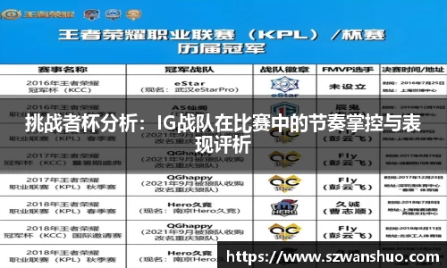 挑战者杯分析：IG战队在比赛中的节奏掌控与表现评析