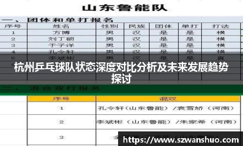 杭州乒乓球队状态深度对比分析及未来发展趋势探讨